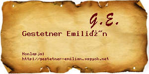 Gestetner Emilián névjegykártya